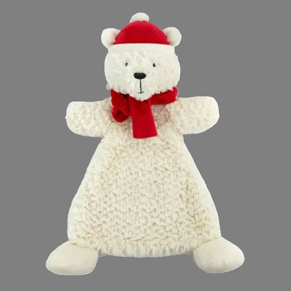 Demdaco Polar Bear Lovey Security Blanket Rattle Soft Toy Cozie